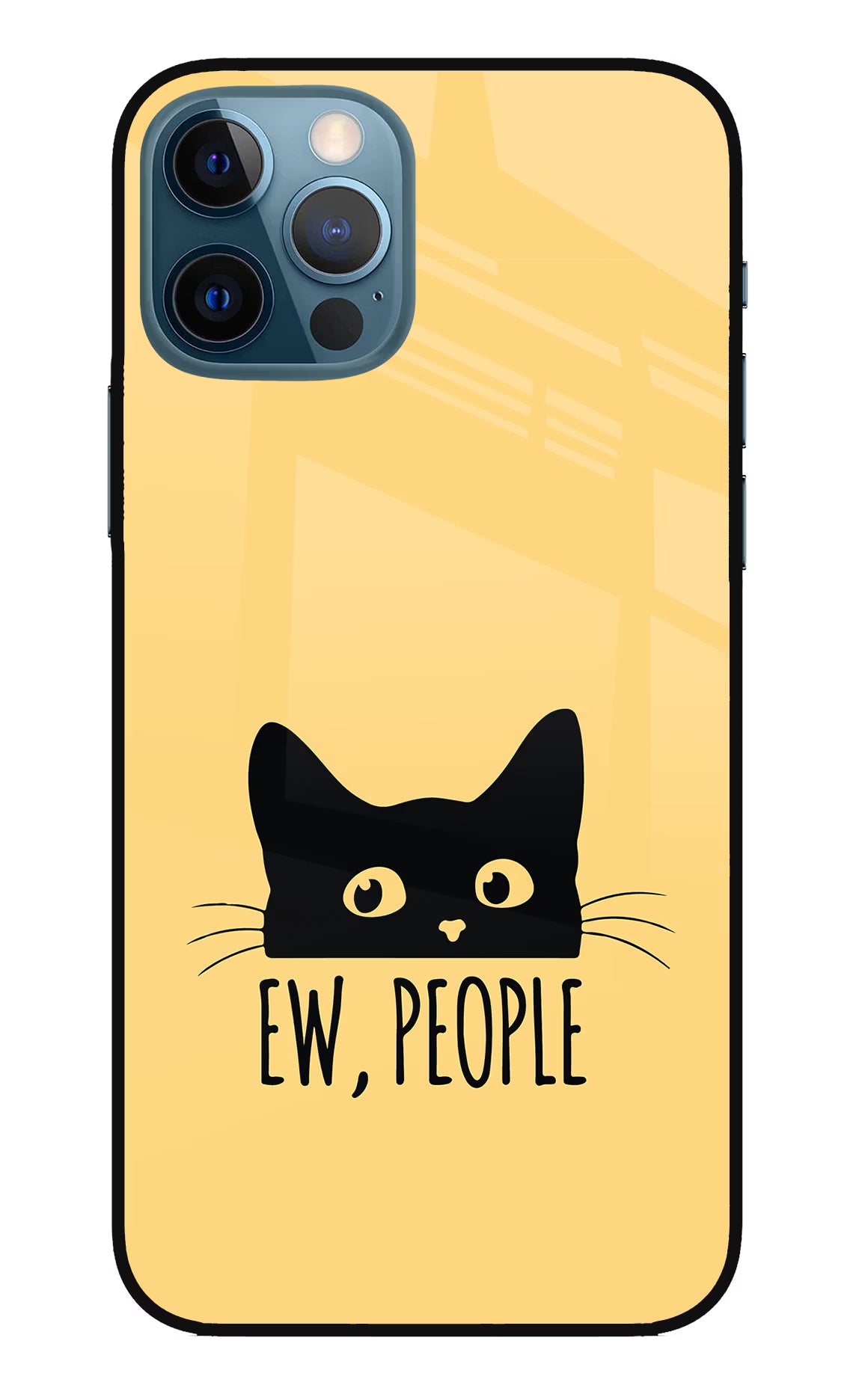 Ew People Catitude iPhone 12 Pro Glass Case Back Cover by Casekaro