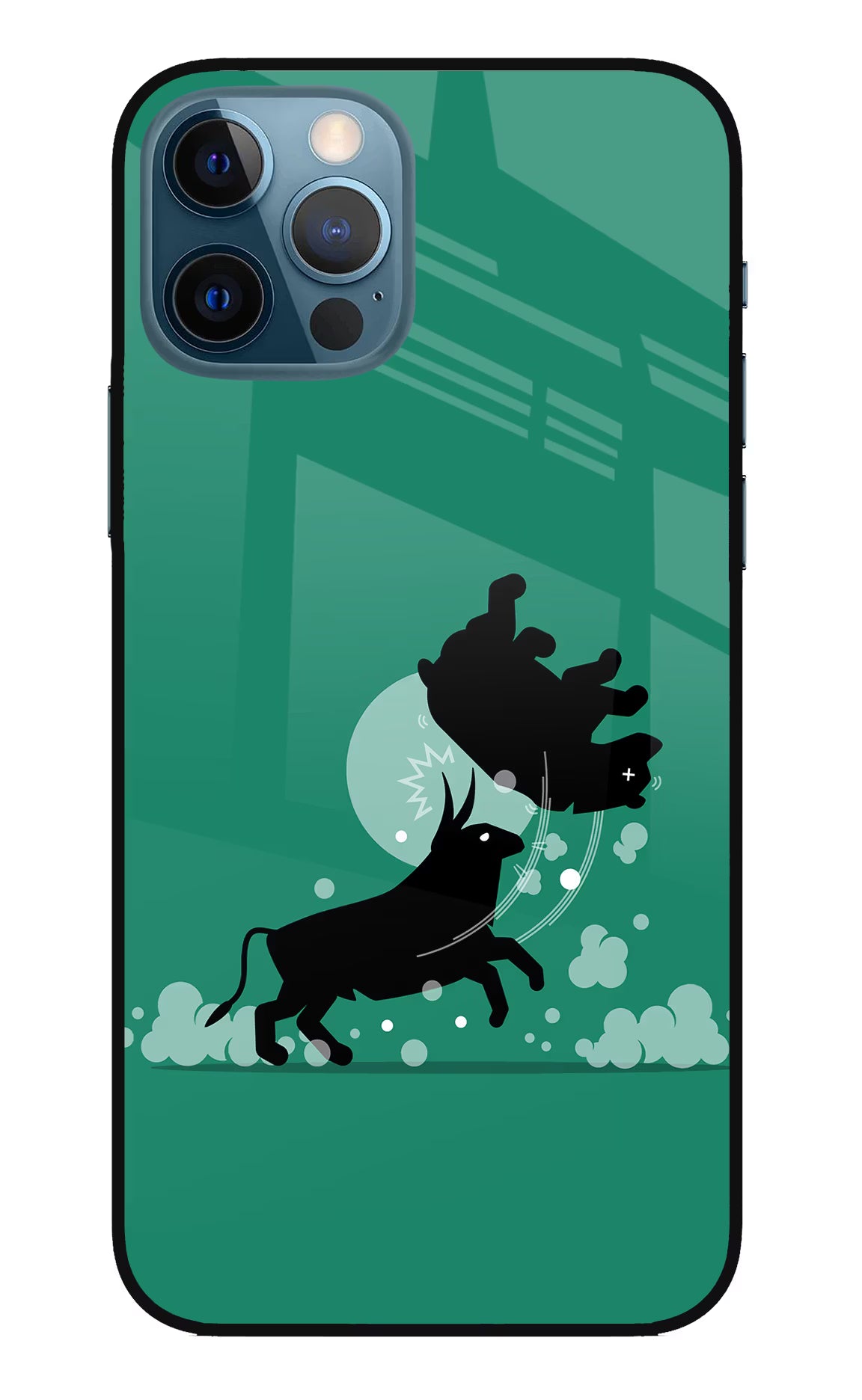 Bull Conqueror iPhone 12 Pro Glass Case Back Cover by Casekaro