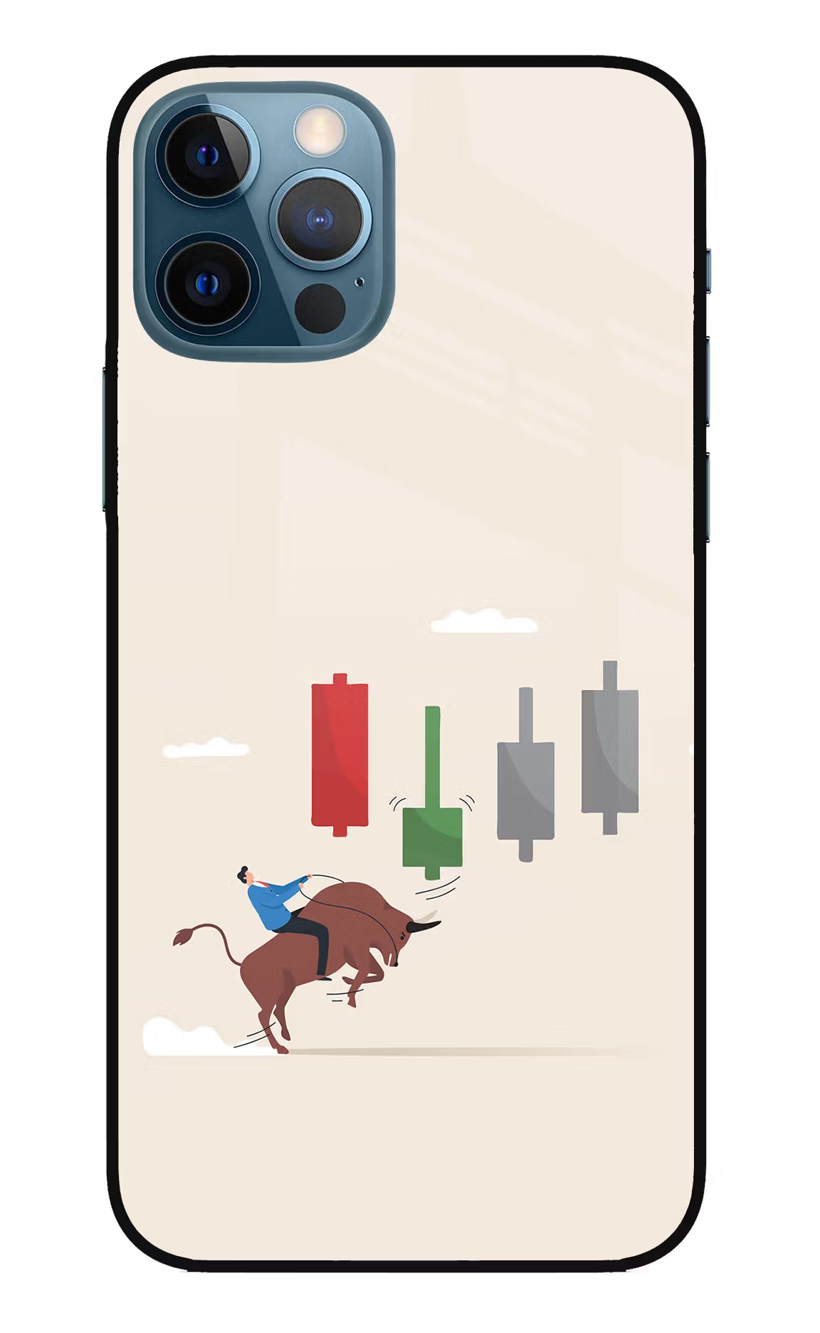 Bull Trading Momentum iPhone 12 Pro Glass Case Back Cover by Casekaro