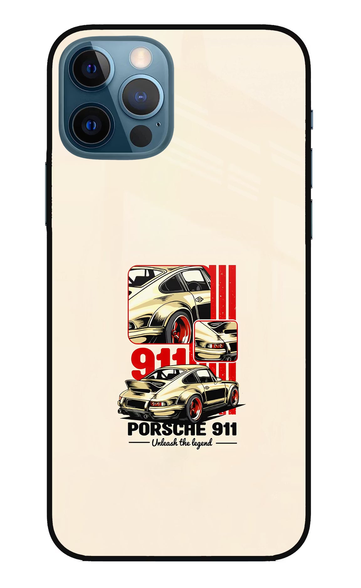 Classic Porsche 911 iPhone 12 Pro Glass Case Back Cover by Casekaro