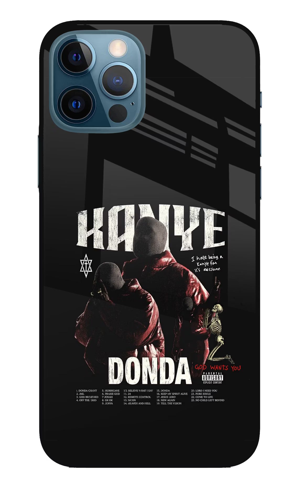 Donda Kanye West iPhone 12 Pro Glass Case Back Cover by Casekaro