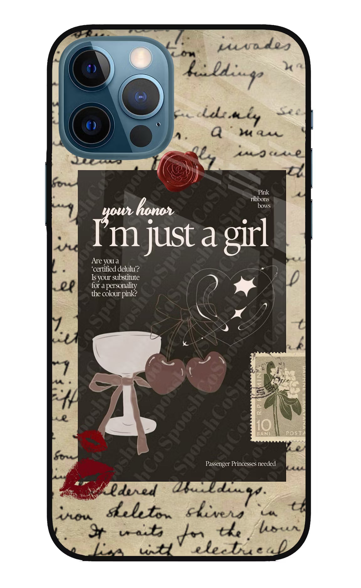 I am just a girl iPhone 12 Pro Glass Case Back Cover by Casekaro