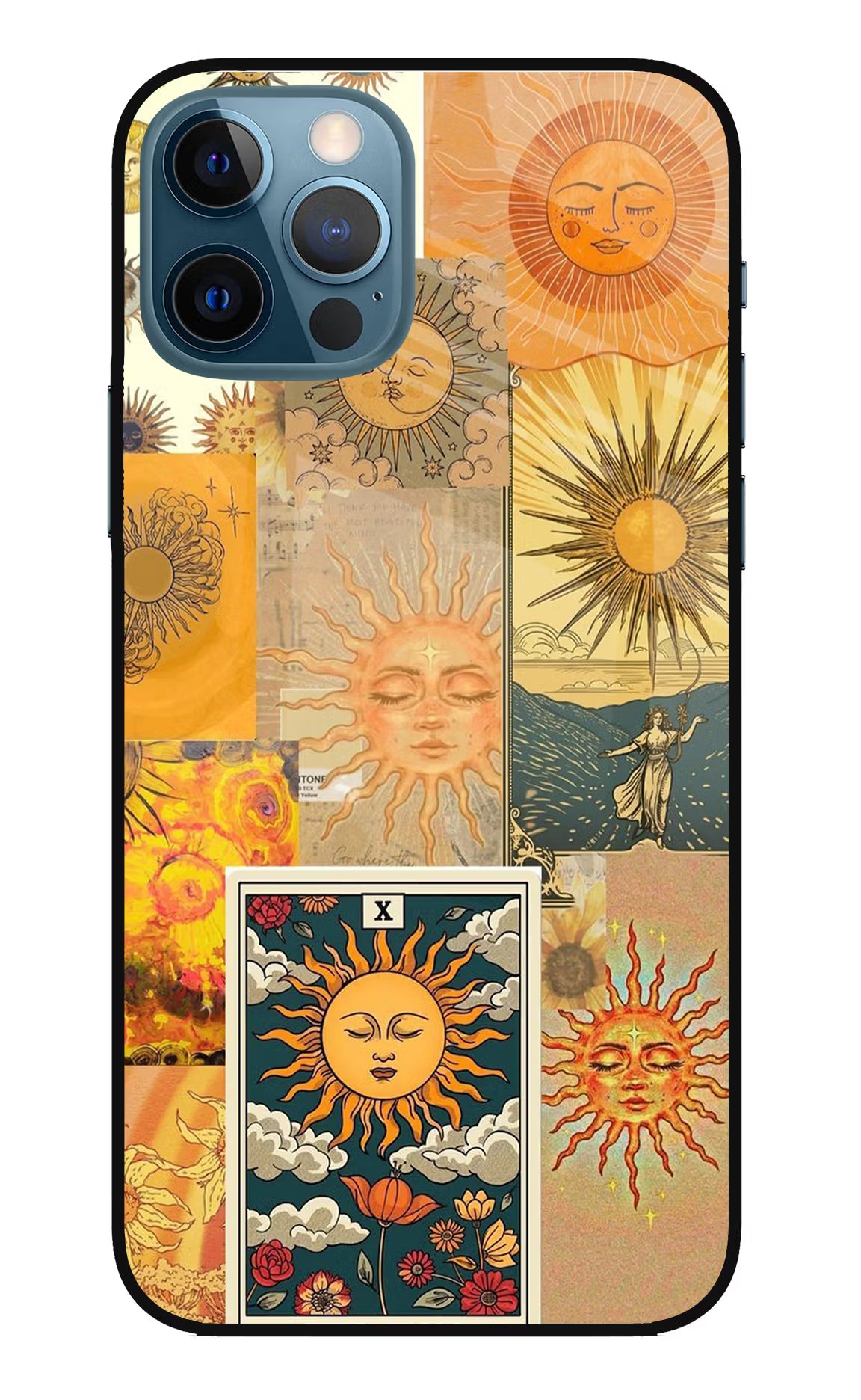 Sun iPhone 12 Pro Glass Case Back Cover by Casekaro