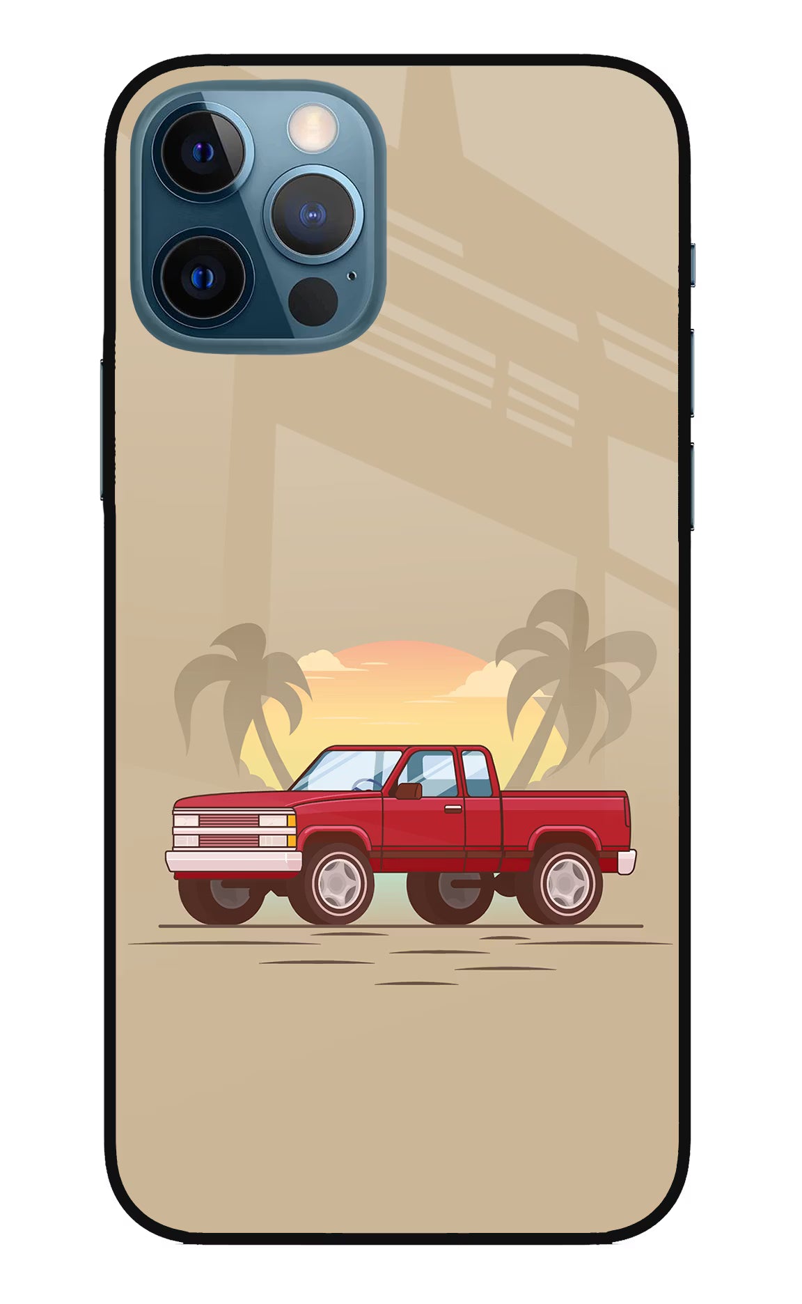 Desert Classic Drive iPhone 12 Pro Glass Case Back Cover by Casekaro