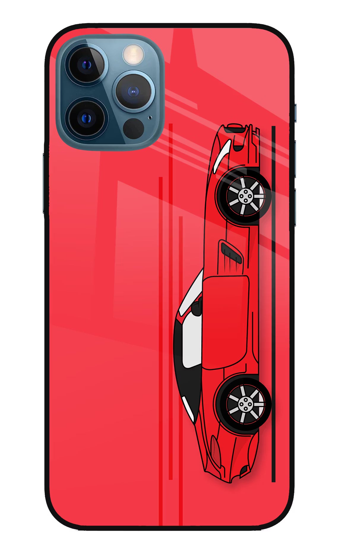 Red Velocity iPhone 12 Pro Glass Case Back Cover by Casekaro