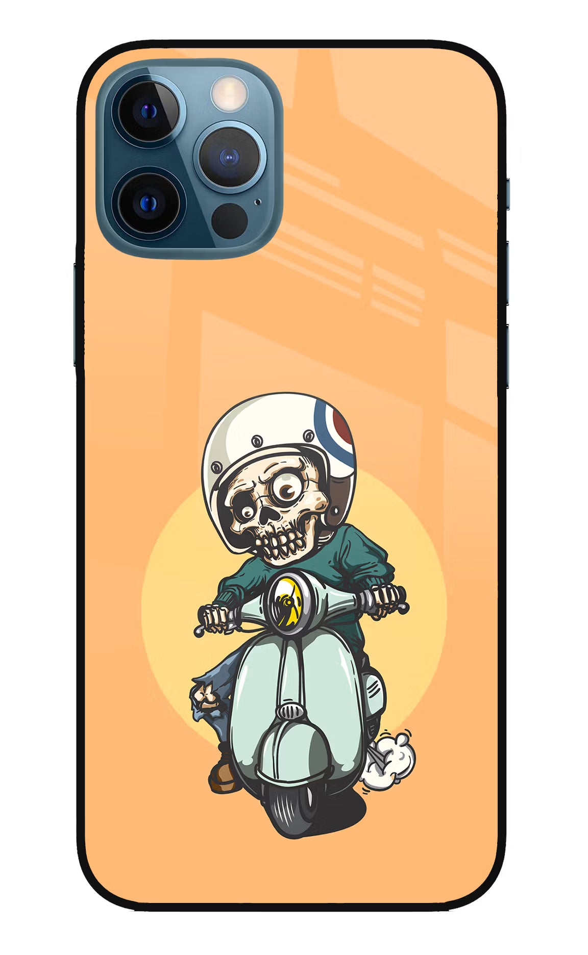 Undead Biker iPhone 12 Pro Glass Case Back Cover by Casekaro