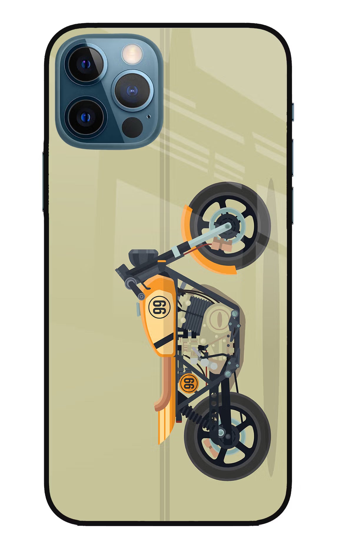 Vertical Speedster iPhone 12 Pro Glass Case Back Cover by Casekaro