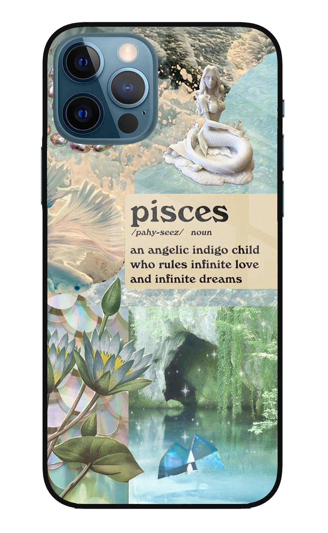 Pisces Zodiac iPhone 12 Pro Glass Case Back Cover by Casekaro