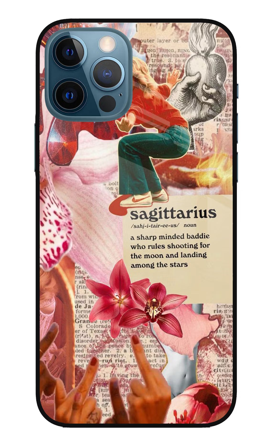 Sagittarius Zodiac iPhone 12 Pro Glass Case Back Cover by Casekaro