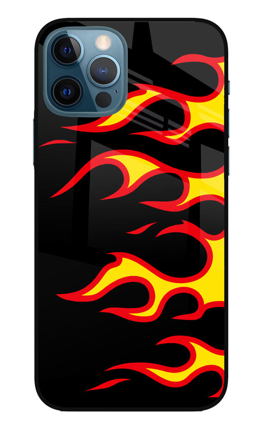 Side Sweep Flames iPhone 12 Pro Glass Case