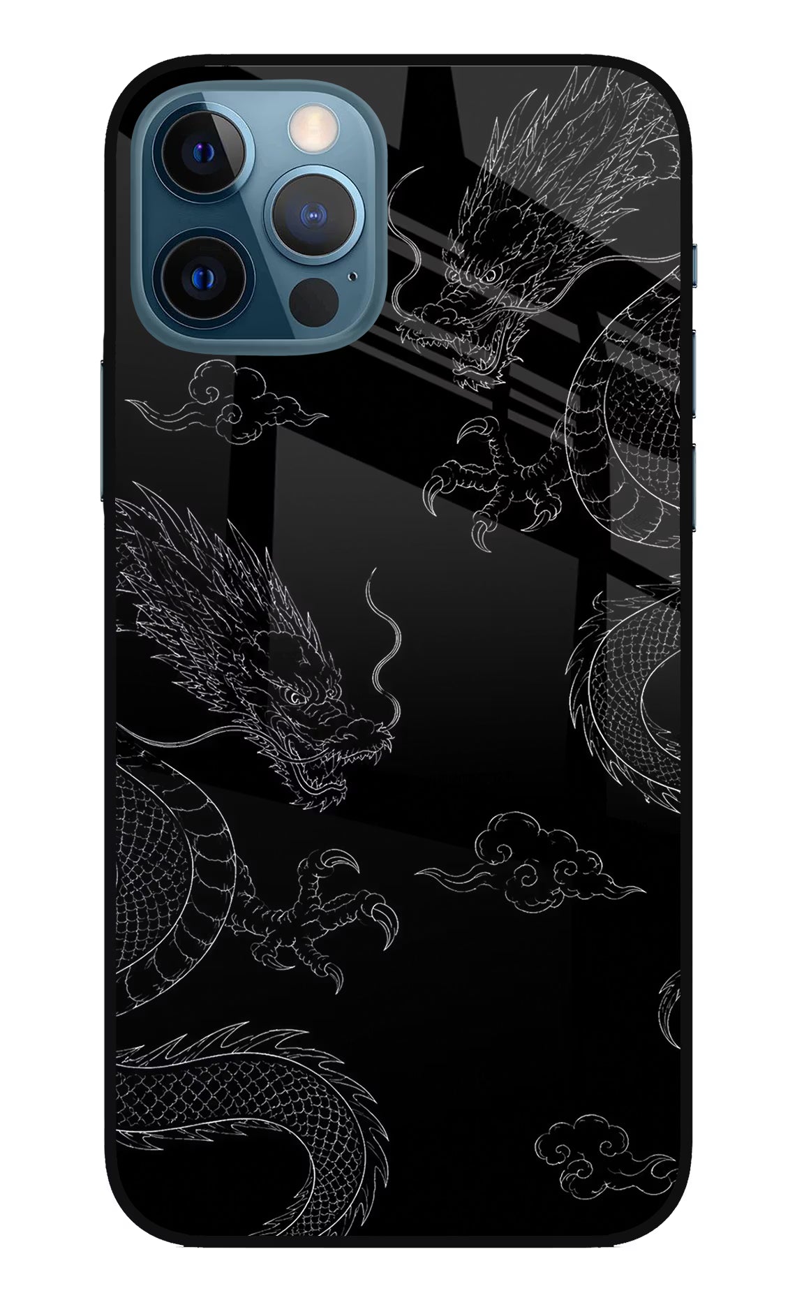Twin Dragons iPhone 12 Pro Glass Case Back Cover by Casekaro