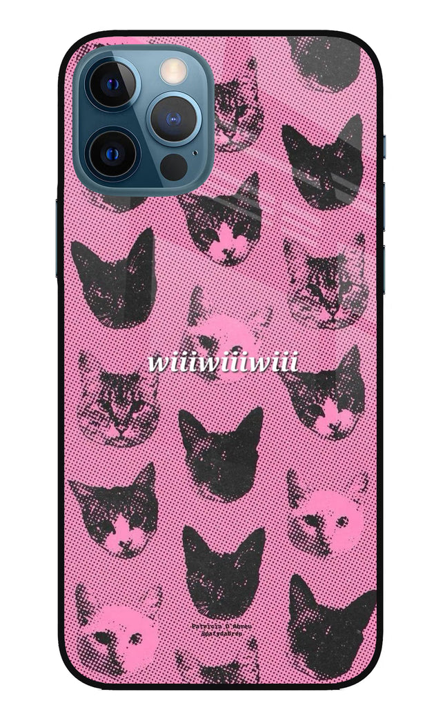 Pink Cats iPhone 12 Pro Glass Case