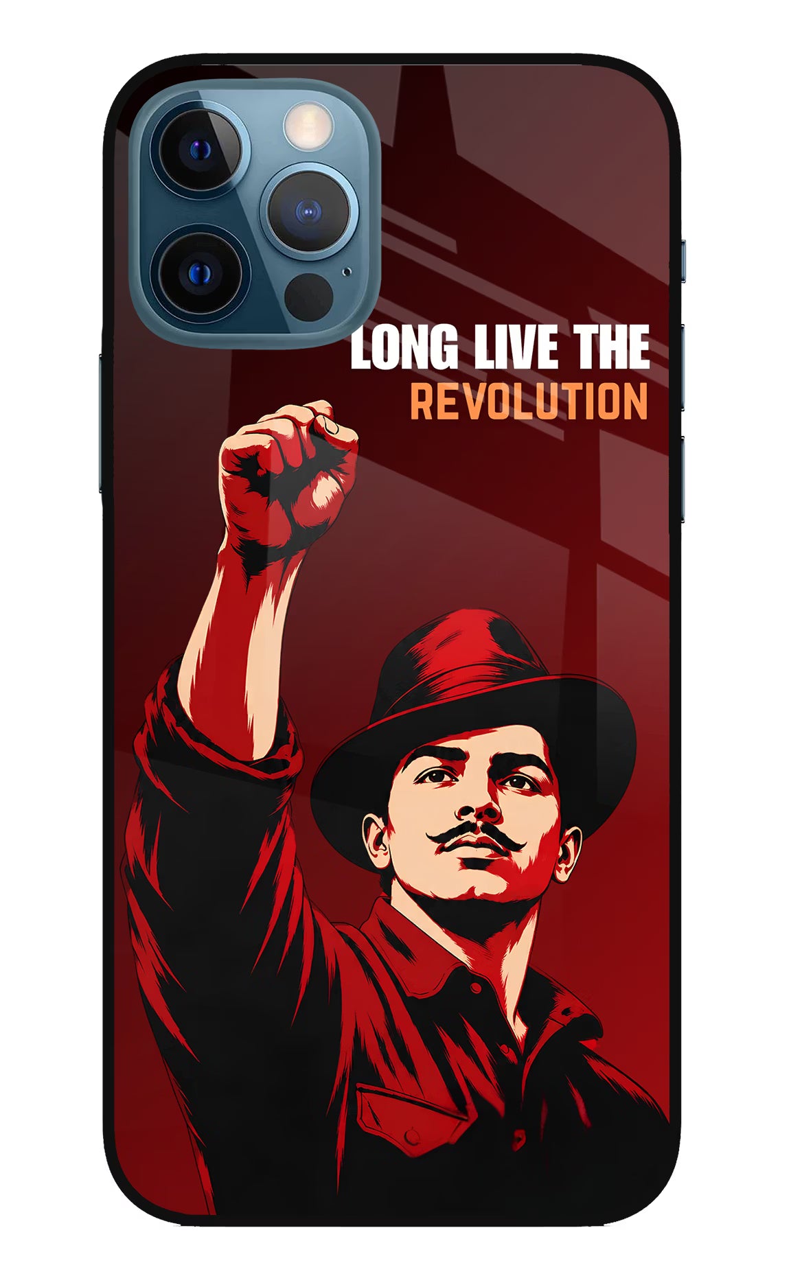 Bhagat Singh Revolution iPhone 12 Pro Glass Case