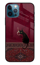 Midnight Cat iPhone 12 Pro Glass Case
