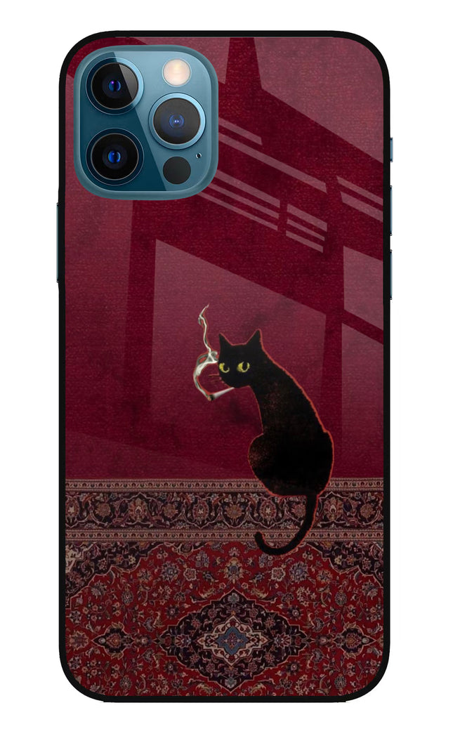 Midnight Cat iPhone 12 Pro Glass Case