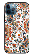 White Mayura iPhone 12 Pro Glass Case