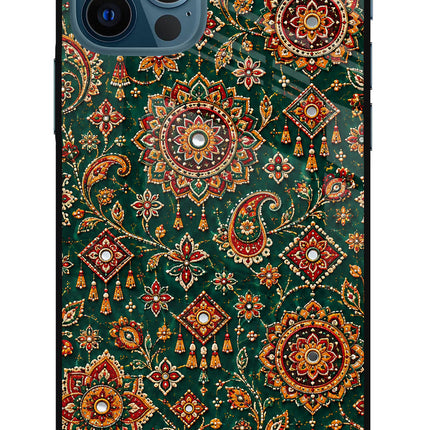 Green Pataka iPhone 12 Pro Glass Case