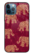 Maroon Elephant iPhone 12 Pro Glass Case