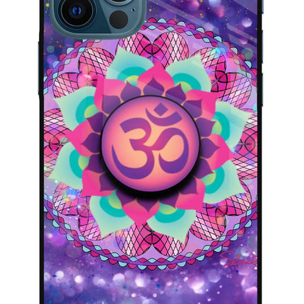 Om Purple iPhone 12 Pro Glass Case
