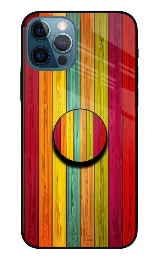 Multicolor Wooden iPhone 12 Pro Glass Case
