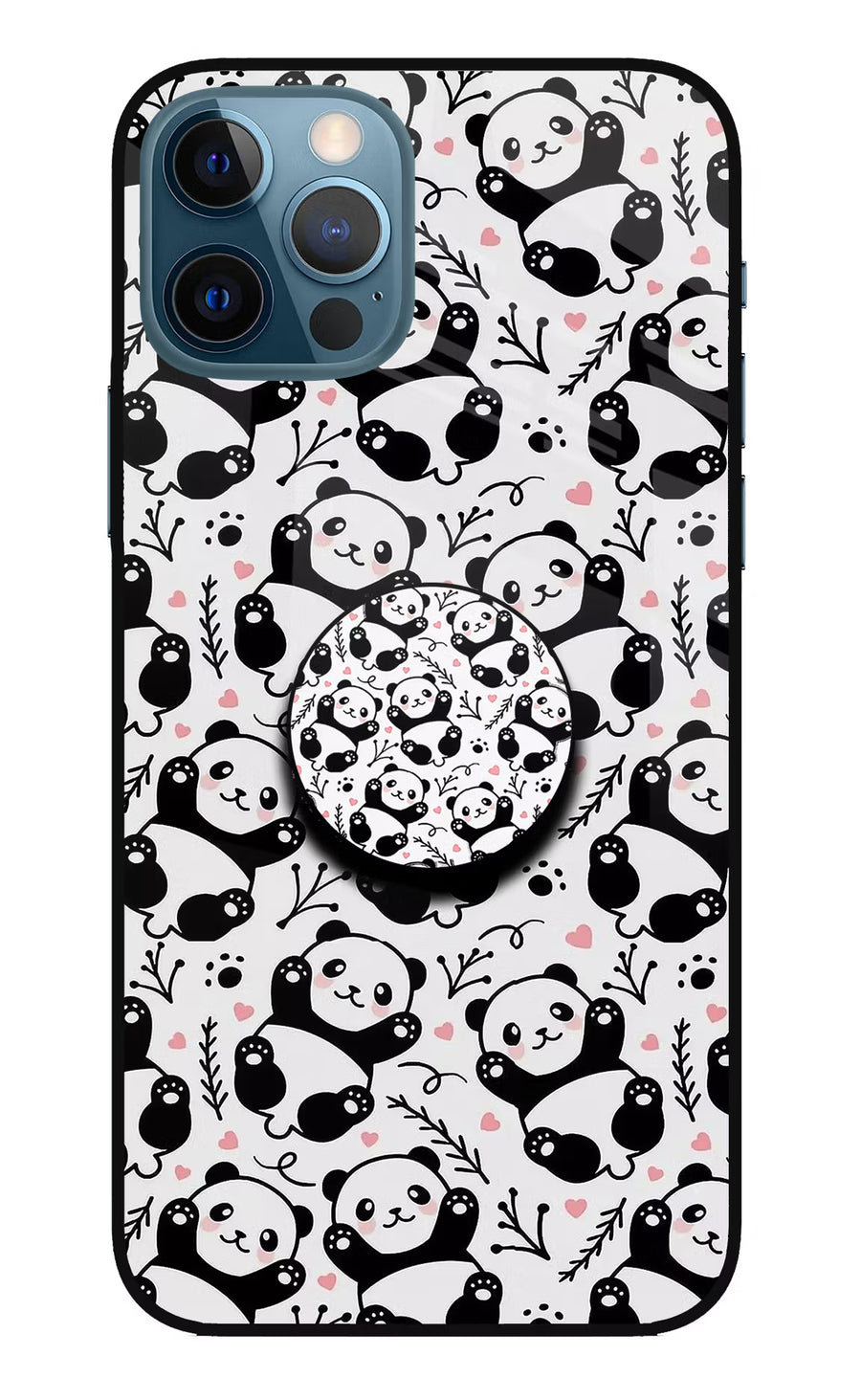 Cute Panda iPhone 12 Pro Pop Case, Metal case