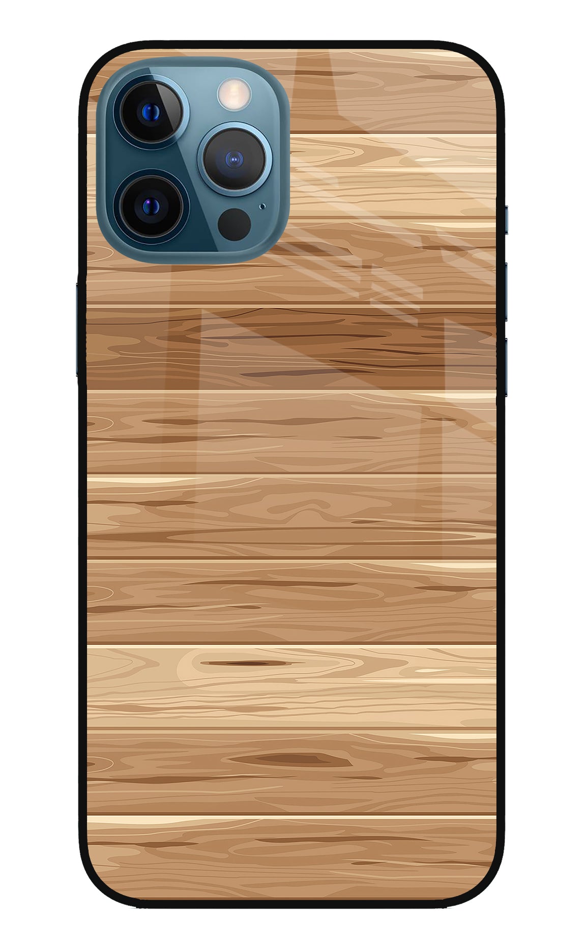 Wooden Vector iPhone 12 Pro Max Glass Case