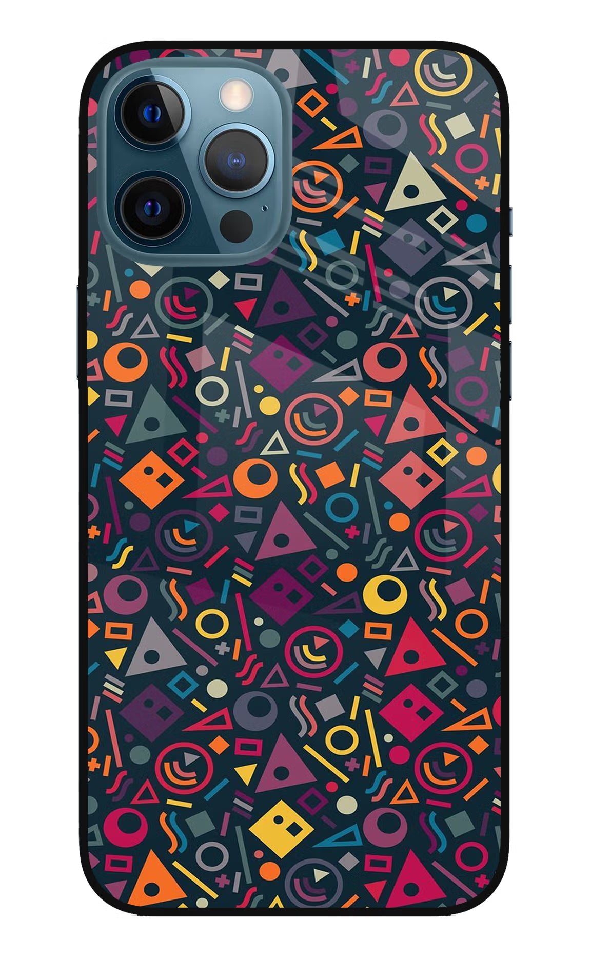 Geometric Abstract iPhone 12 Pro Max Glass Case Back Cover by Casekaro