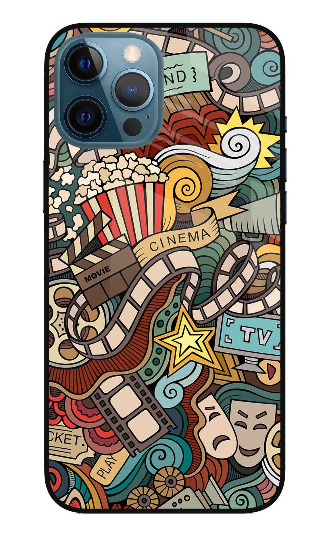 Cinema Abstract iPhone 12 Pro Max Glass Case Back Cover by Casekaro