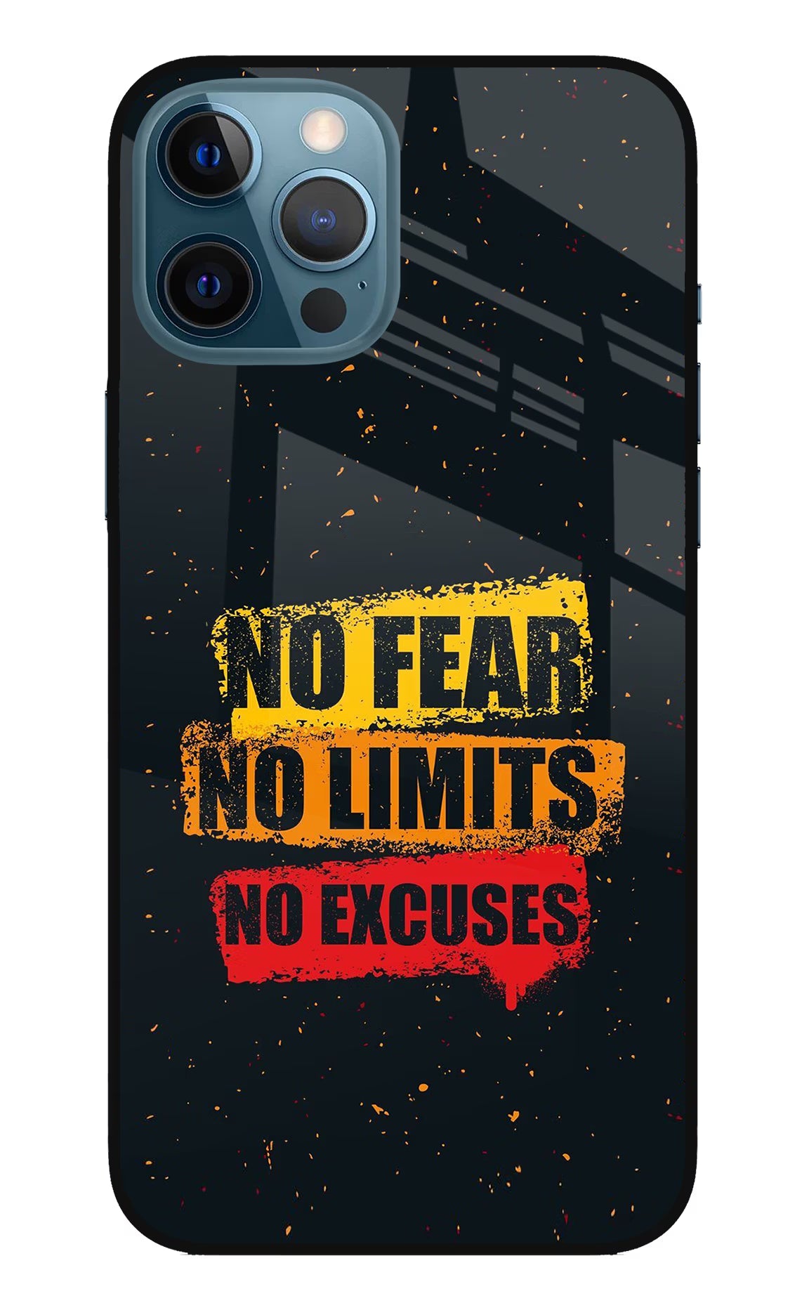 No Fear No Limits No Excuse iPhone 12 Pro Max Glass Case Back Cover by Casekaro