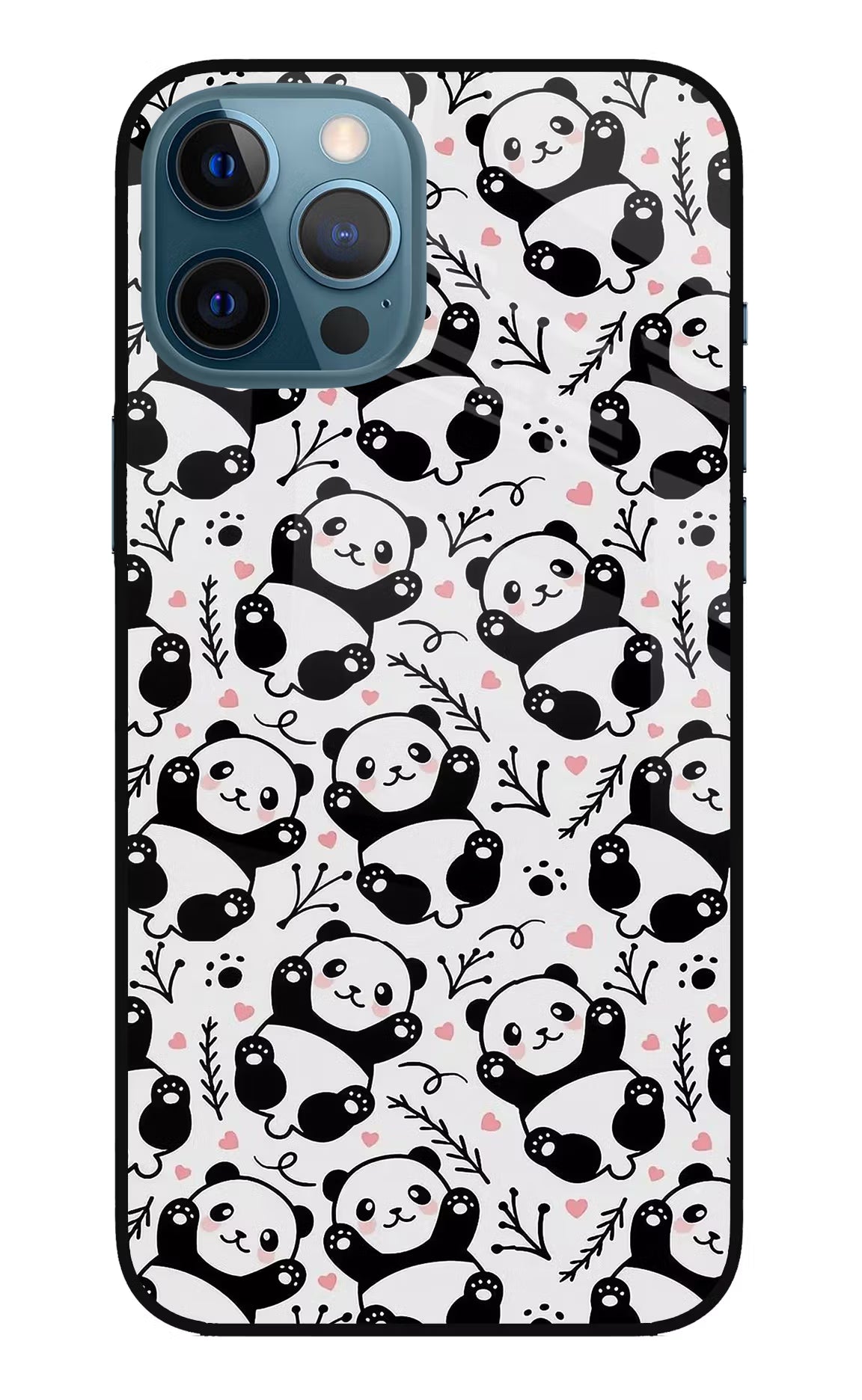 Cute Panda iPhone 12 Pro Max Glass Case Back Cover by Casekaro