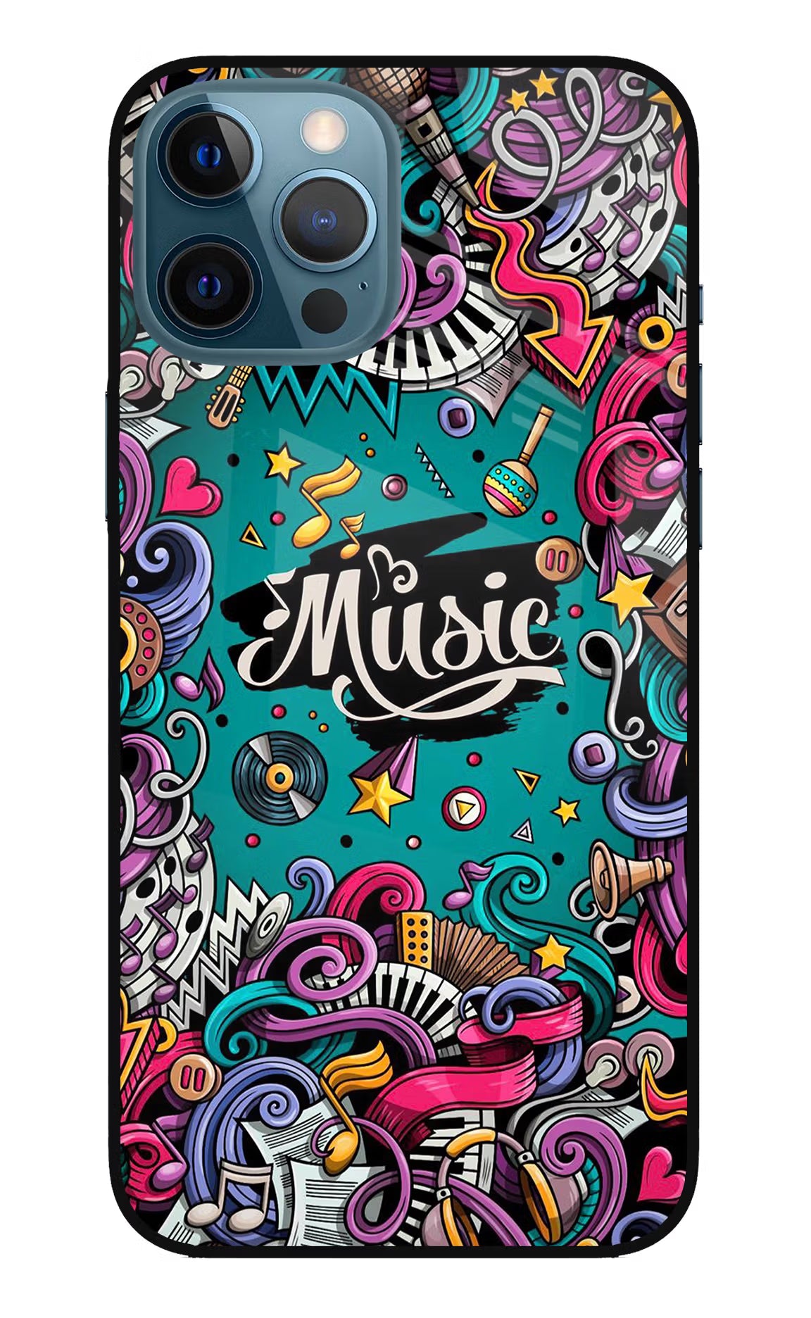 Music Graffiti iPhone 12 Pro Max Glass Case