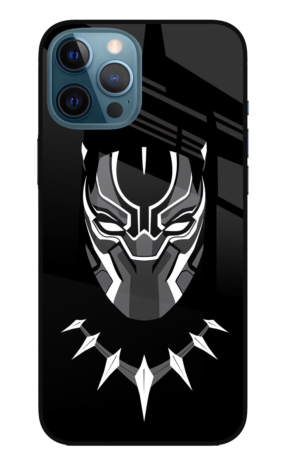 Black Panther iPhone 12 Pro Max Glass Case Back Cover by Casekaro