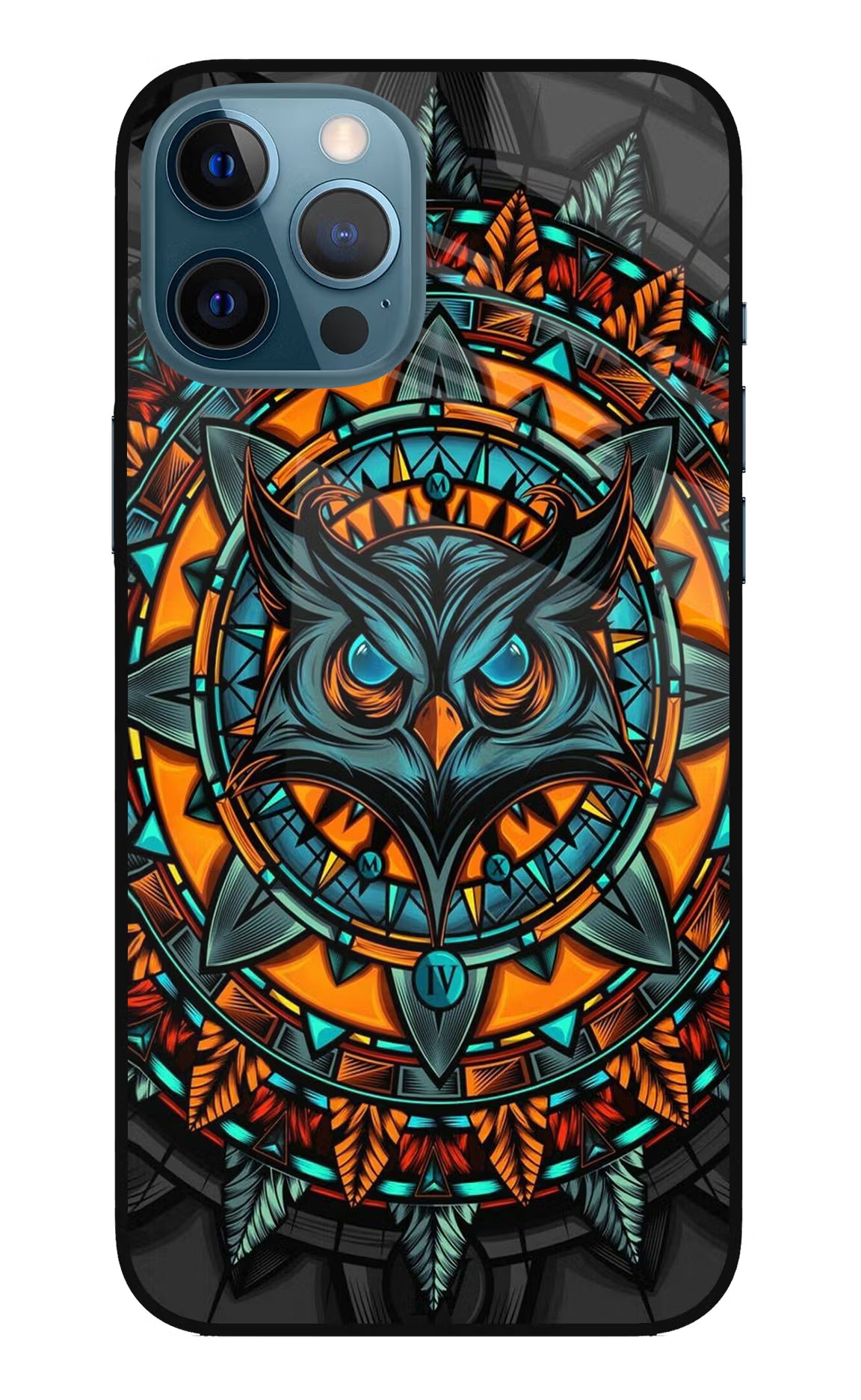Angry Owl Art iPhone 12 Pro Max Glass Case Back Cover by Casekaro