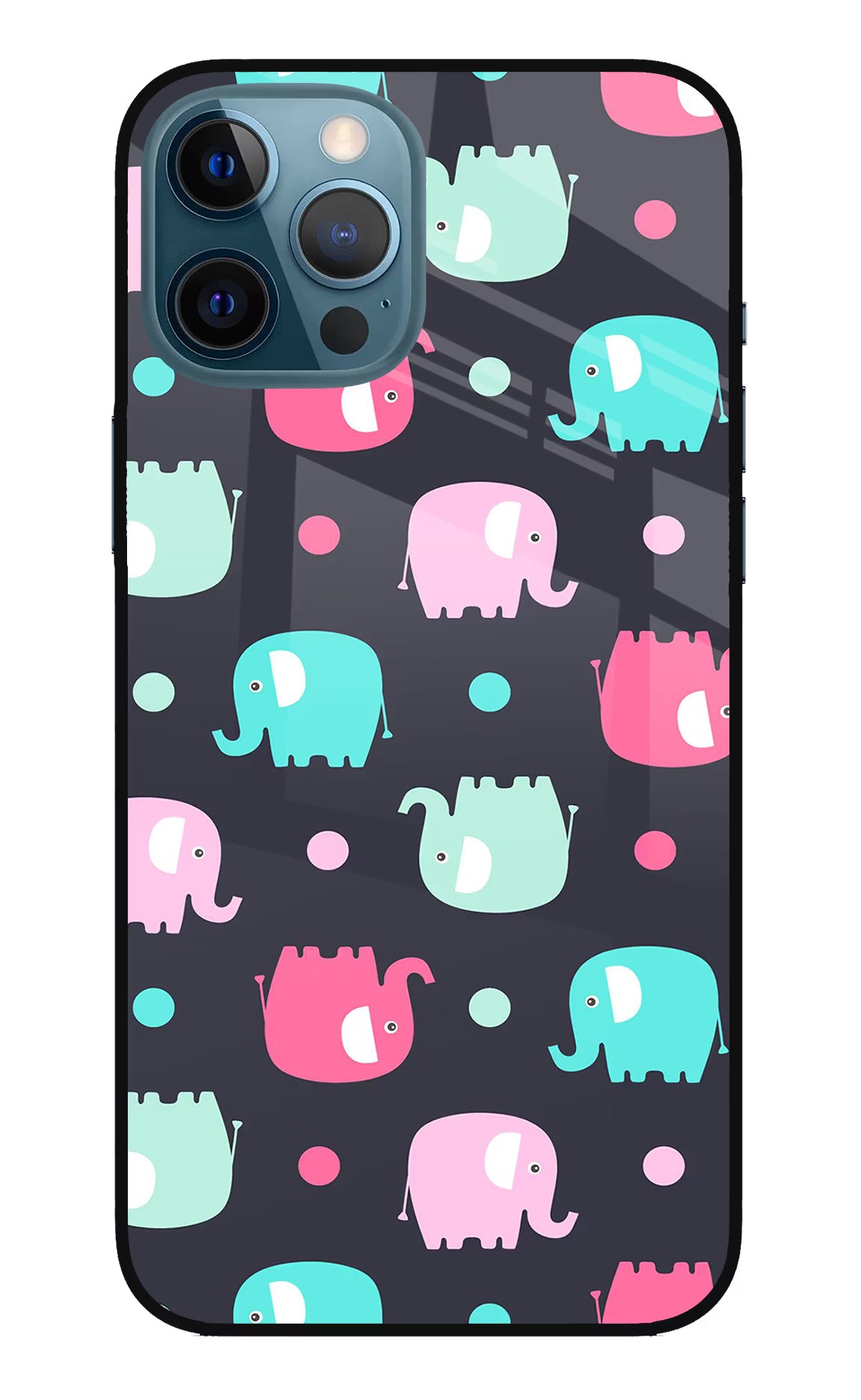 Elephants iPhone 12 Pro Max Glass Case Back Cover by Casekaro