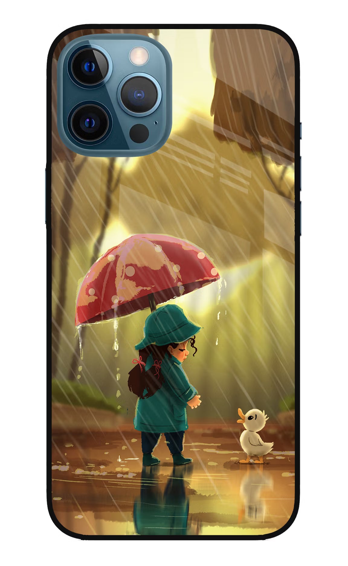 Rainy Day iPhone 12 Pro Max Glass Case Back Cover by Casekaro