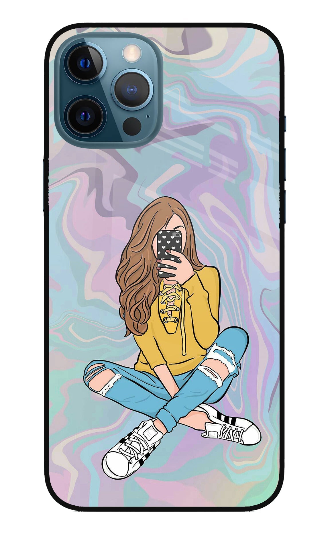 Selfie Girl iPhone 12 Pro Max Glass Case