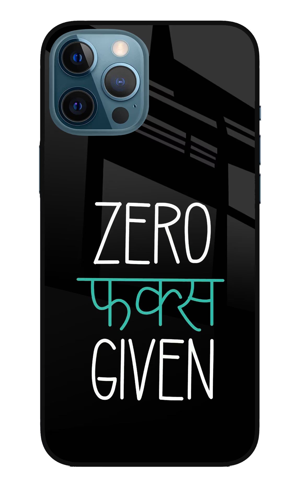 Zero Fucks Given iPhone 12 Pro Max Glass Case Back Cover by Casekaro