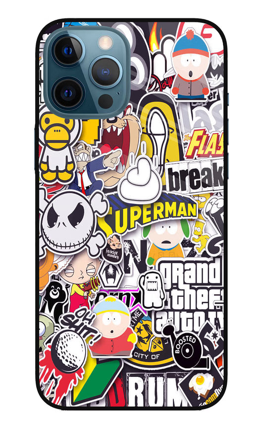 Sticker Bomb iPhone 12 Pro Max Glass Case