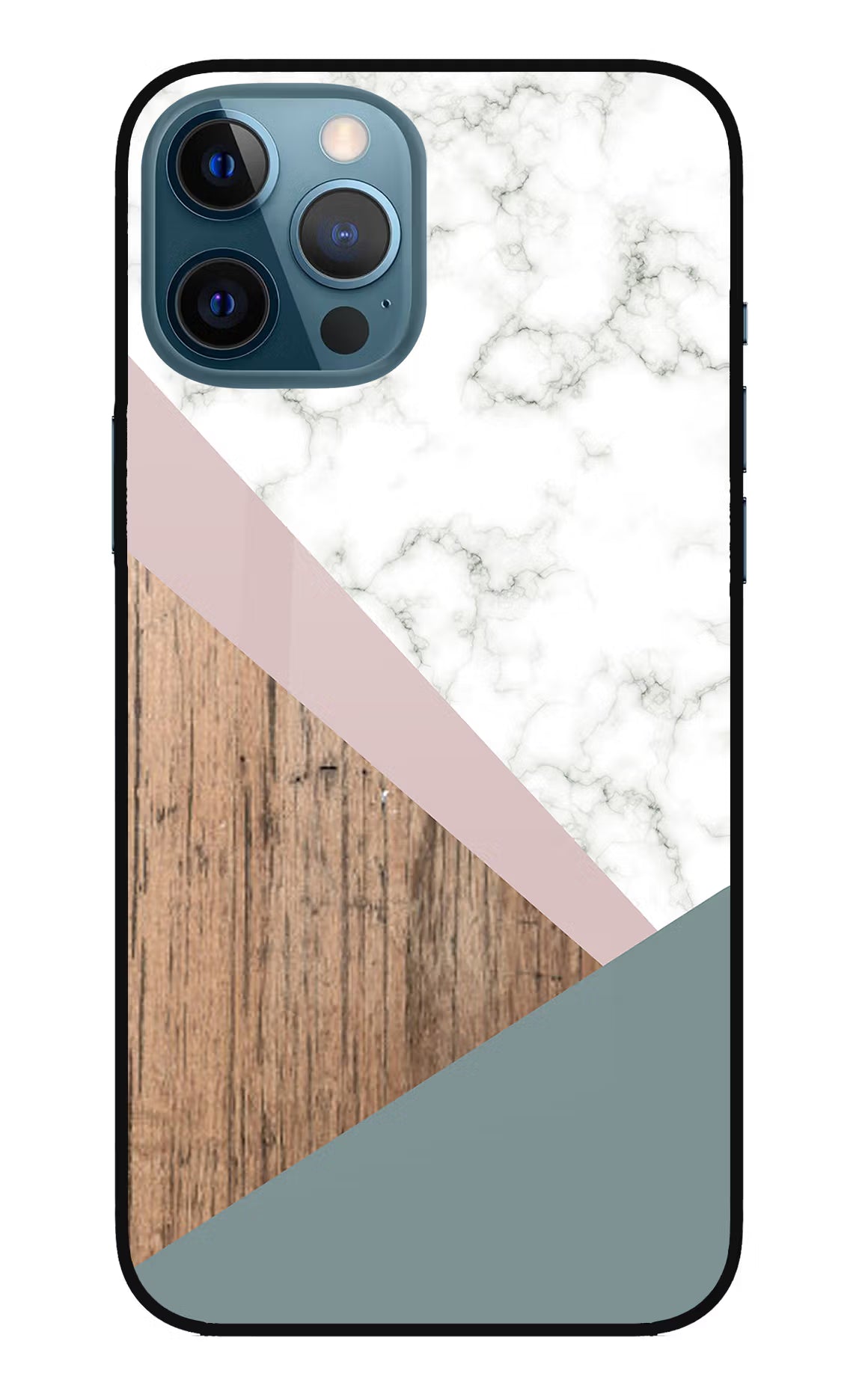 Marble wood Abstract iPhone 12 Pro Max Glass Case Back Cover by Casekaro