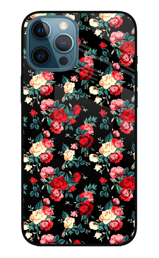 Rose Pattern iPhone 12 Pro Max Glass Case