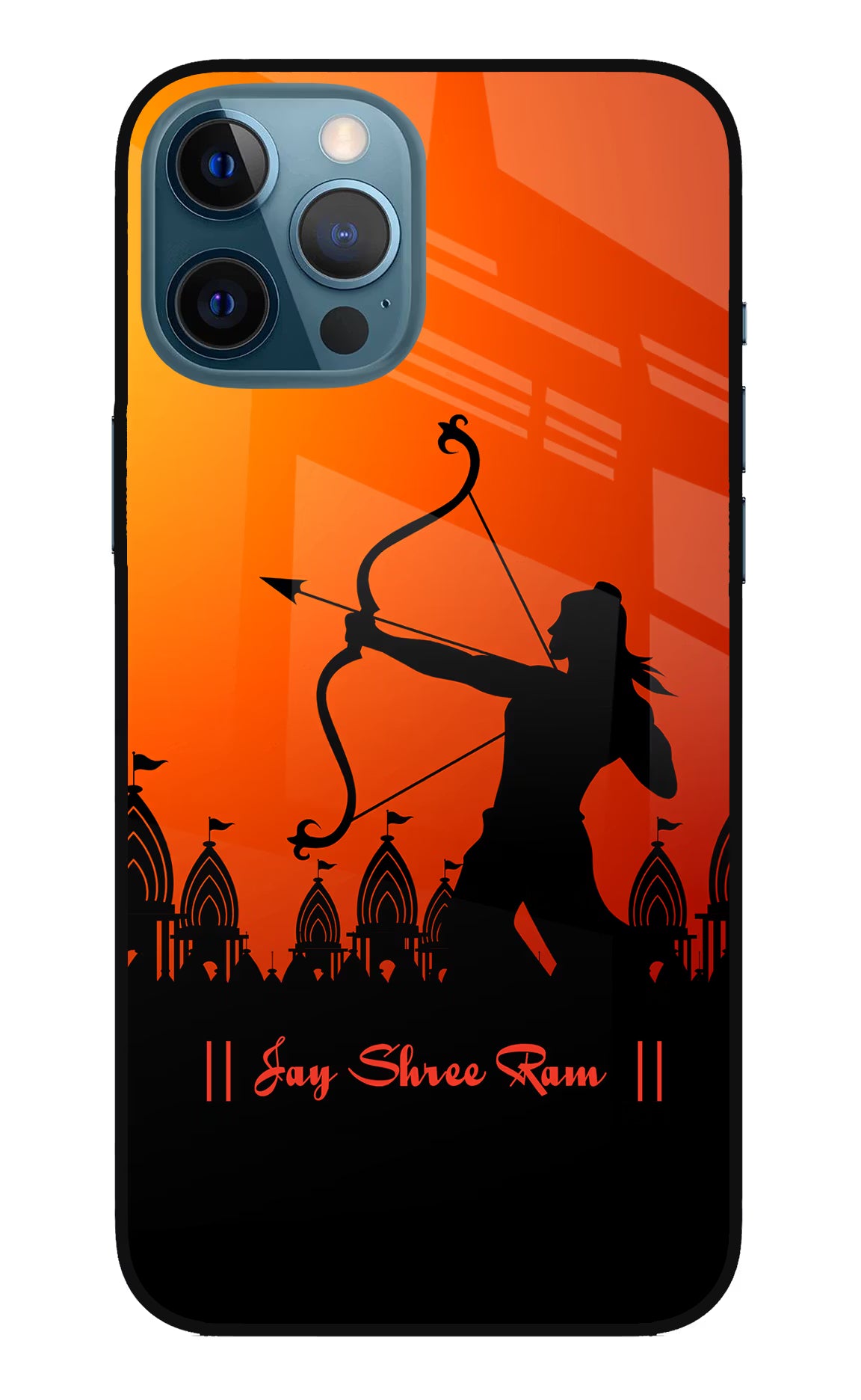 Lord Ram - 4 iPhone 12 Pro Max Glass Case Back Cover by Casekaro