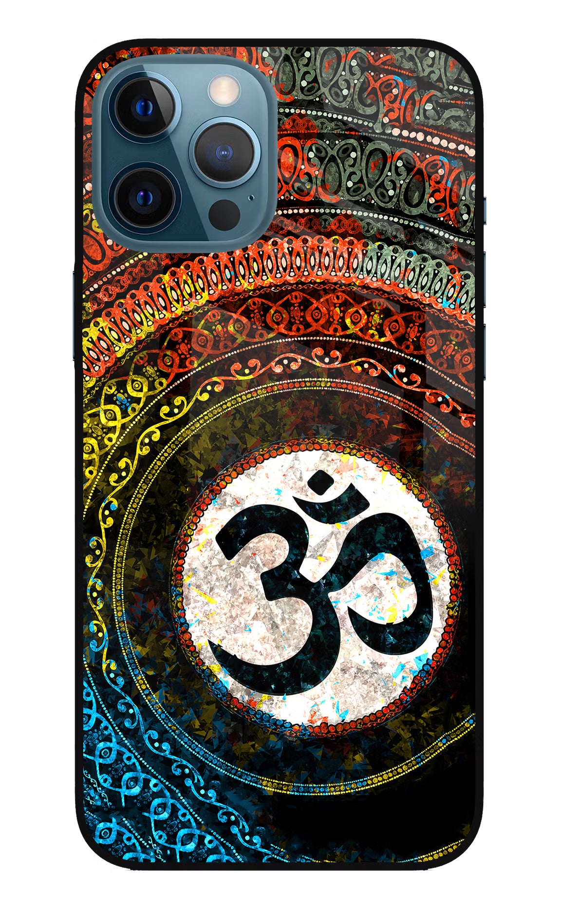 Om Cultural iPhone 12 Pro Max Glass Case Back Cover by Casekaro