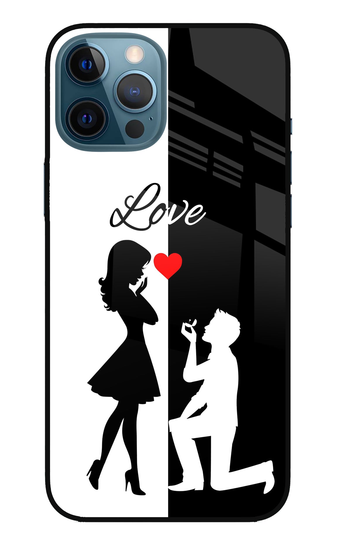 Love Propose Black And White iPhone 12 Pro Max Back Cover