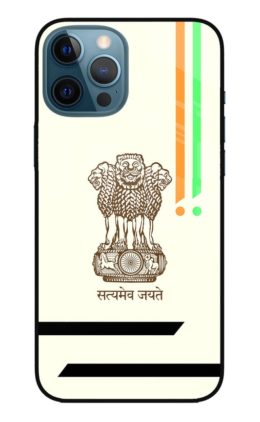 Satyamev Jayate Brown Logo iPhone 12 Pro Max Glass Case