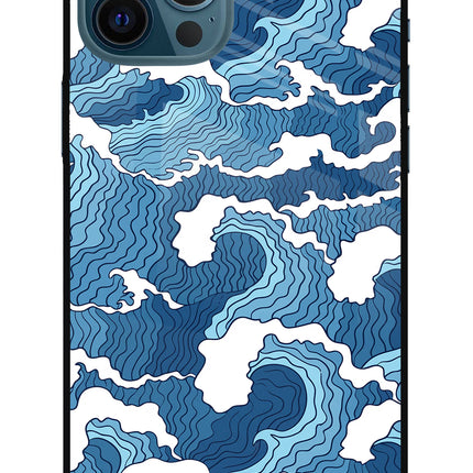 Blue Waves iPhone 12 Pro Max Glass Case