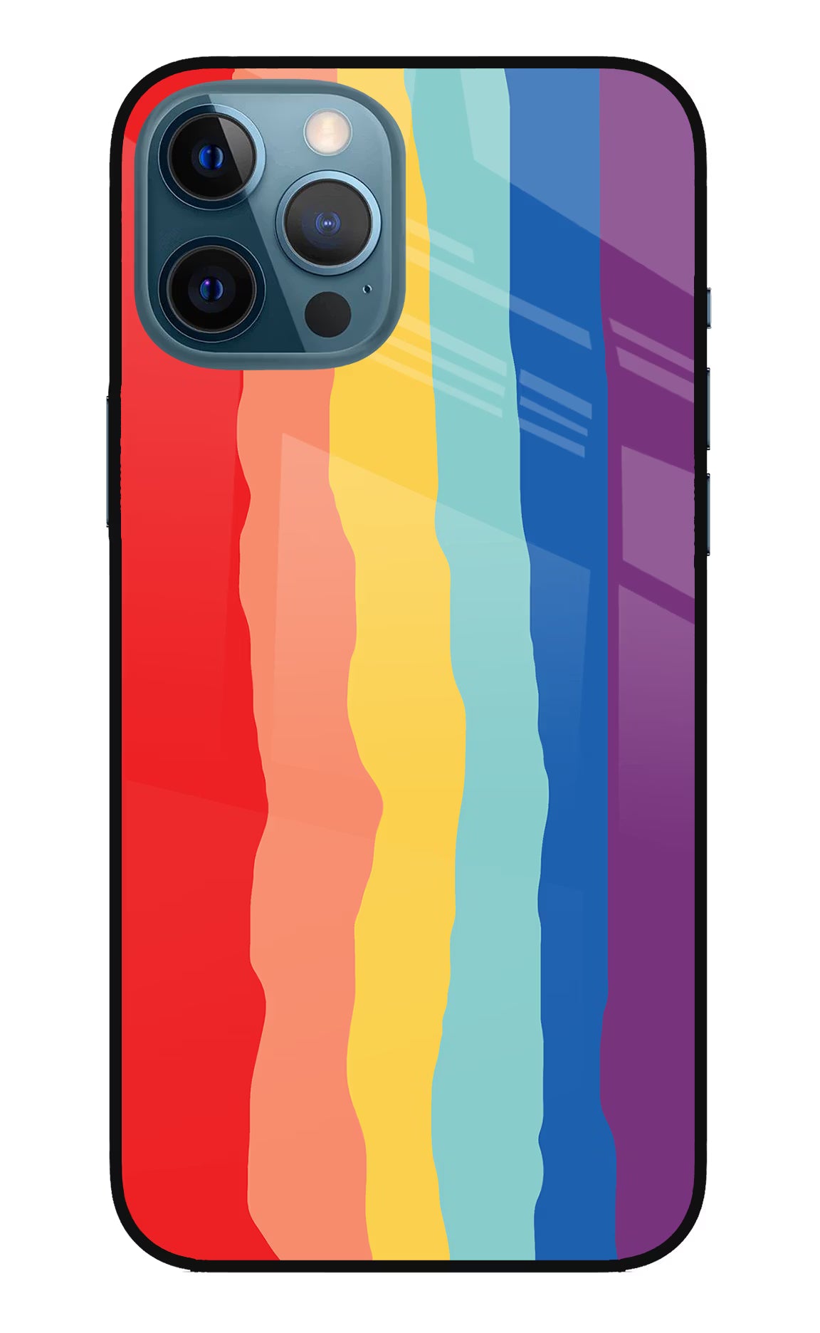 Rainbow iPhone 12 Pro Max Glass Case Back Cover by Casekaro