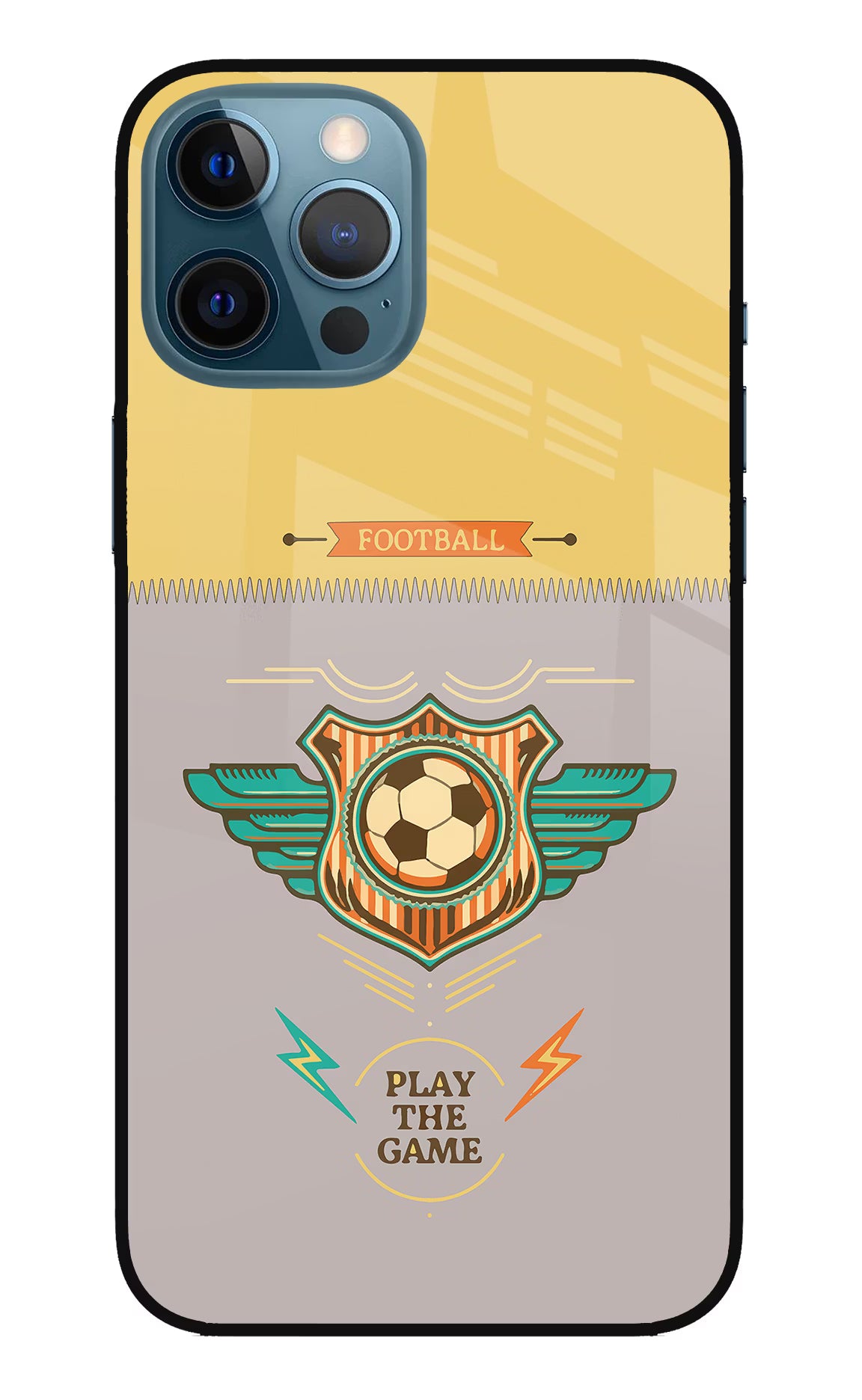 Football iPhone 12 Pro Max Glass Case Back Cover by Casekaro