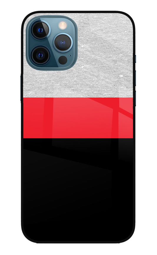 Tri Color Pattern iPhone 12 Pro Max Glass Case