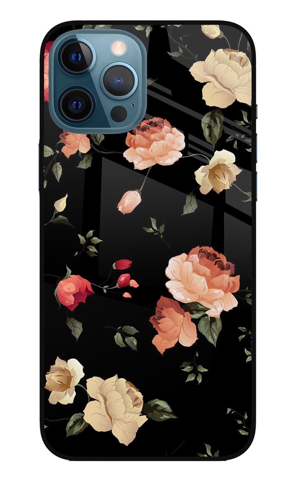 Flowers iPhone 12 Pro Max Glass Case Back Cover by Casekaro