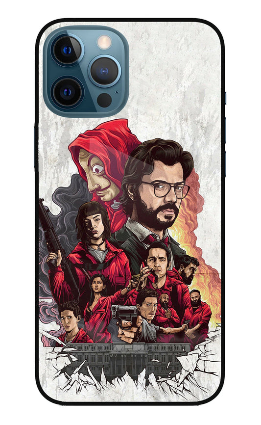 Money Heist Artwork iPhone 12 Pro Max Glass Case